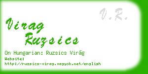 virag ruzsics business card